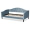 Baxton Studio Benjamin ModernLight Blue Velvet Upholstered and Dark Brown Finished Wood Full Size Daybed 200-12560-ZORO - alternate 3